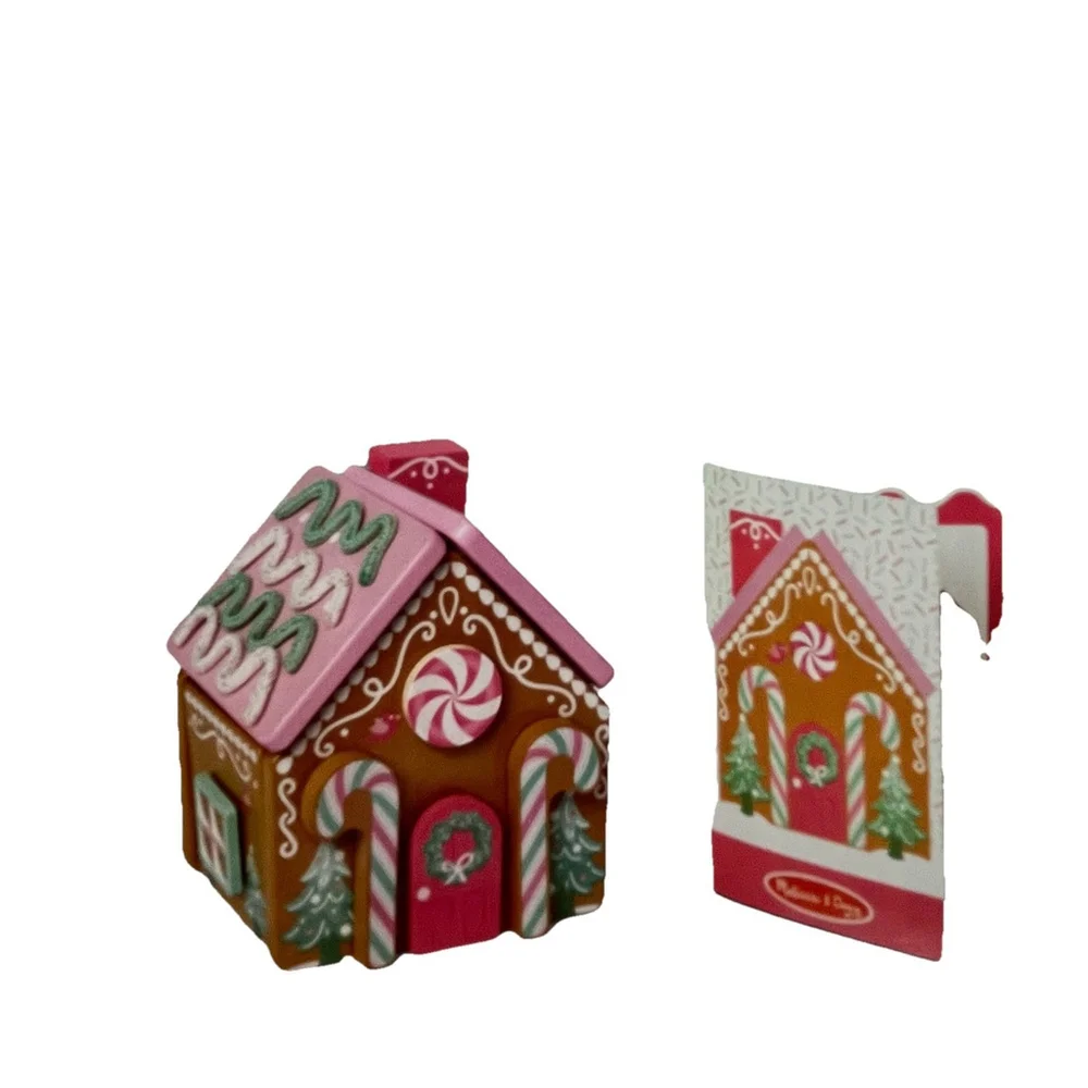 GINGERBREAD HOUSE PLAYSET- PINK Melissa & Doug - Wooden 38 Pieces CHRISTMAS 2025